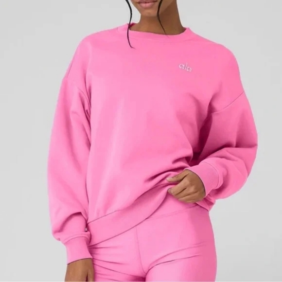 ALO Yoga Sweaters - Alo Yoga Accolade Pink Paradise Crew Neck Pullover Size XL 2XL